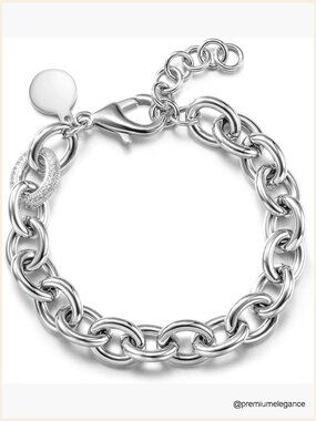 Chunky Link Chain Bracelet, Dainty Beaded Stackable Bracelet for Women,